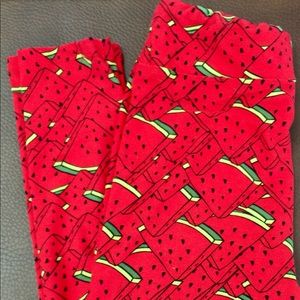Lularoe Tween Watermelon Leggings New